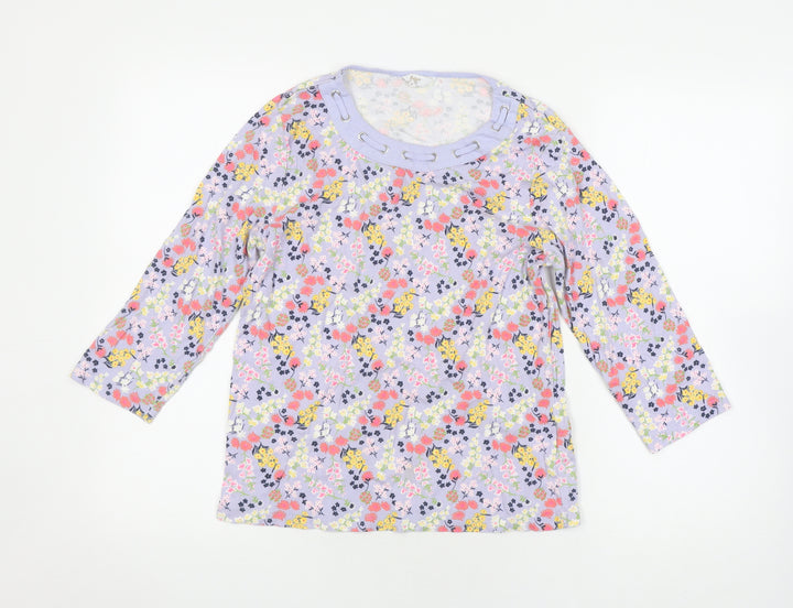 Cotton Traders Women's Multicoloured Floral Blouse Size 14