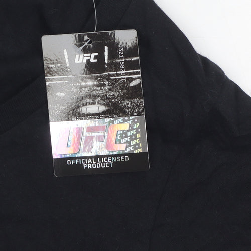 UFC Black Women's V-Neck T-Shirt S Casual