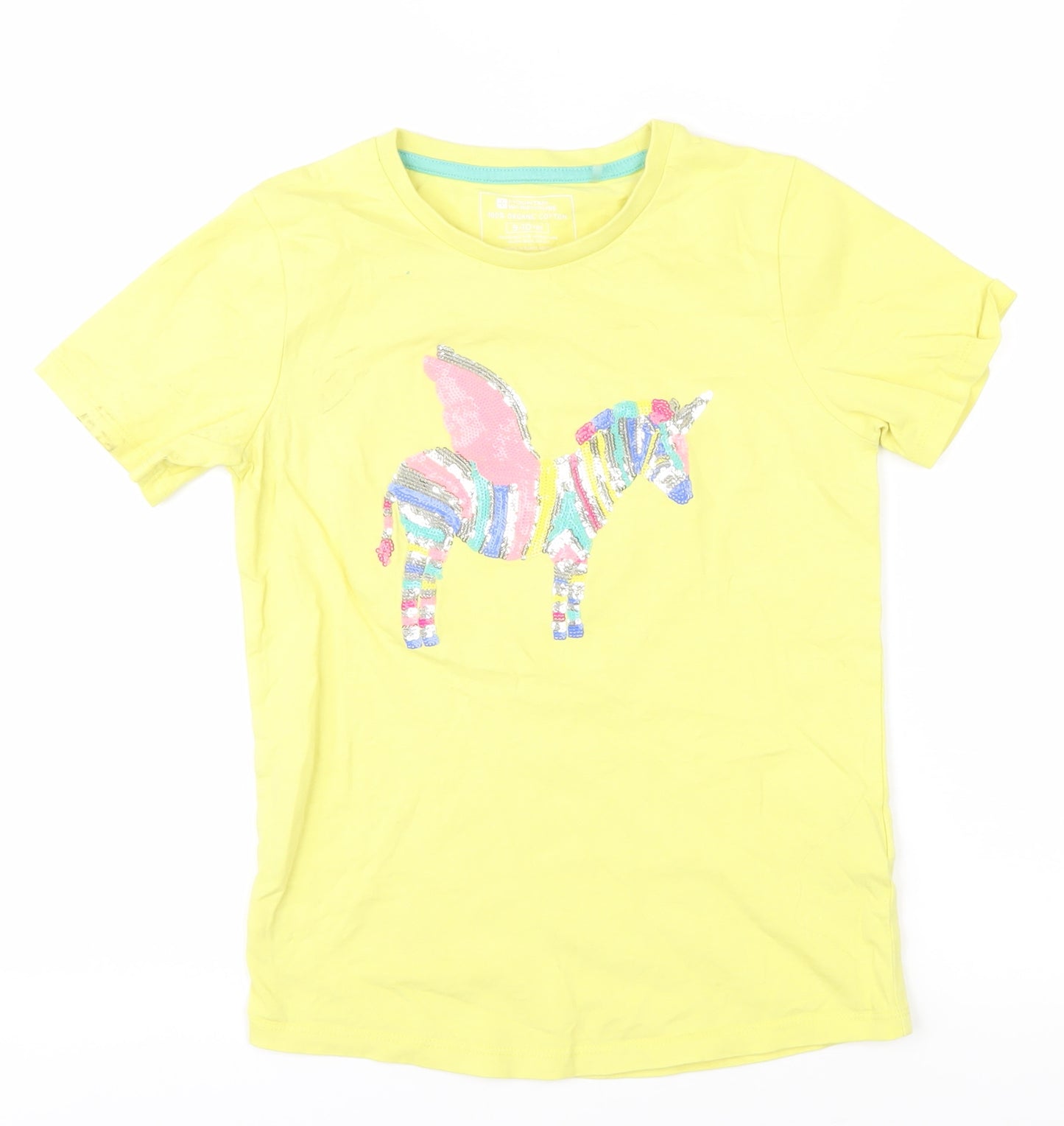 Mountain Warehouse Girls Yellow Unicorn T-Shirt 9-10 Years