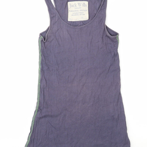 Jack Wills Women's Purple Tank - Size 10, 100% Cotton