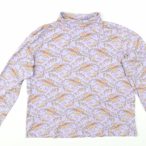 Lands' End Women's Multicoloured Paisley Turtleneck Tunic Size M