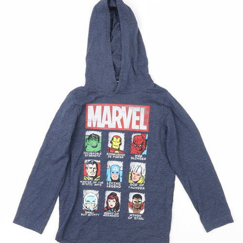 Marvel Boys Blue Pullover Hoodie by Next - Size 6 Years