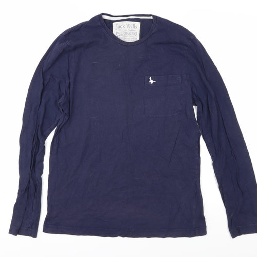 Jack Wills Men's Blue Long Sleeve Crew Neck T-Shirt S