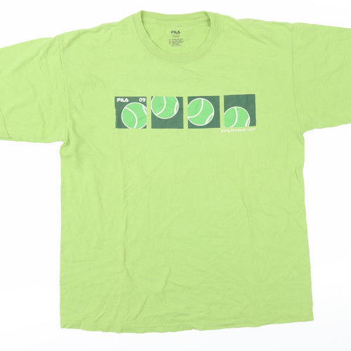 FILA Men's Green Large Graphic T-Shirt