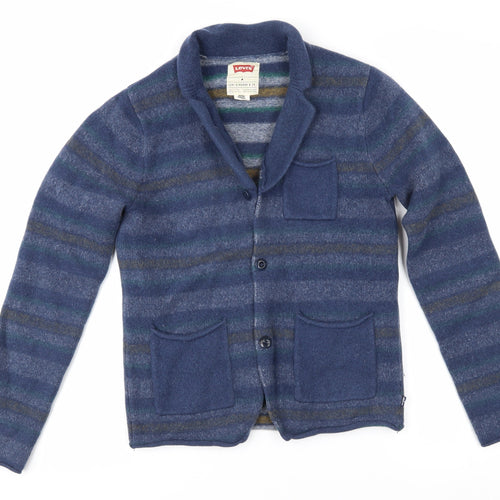 Levi's Men's Blue Striped Cardigan M