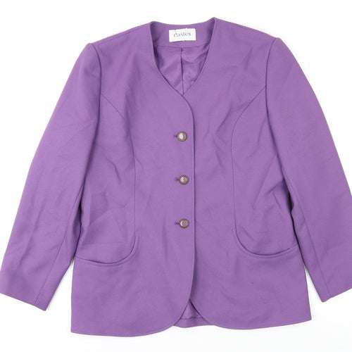 Eastex Women Purple Blazer Size 12 Lined Spring