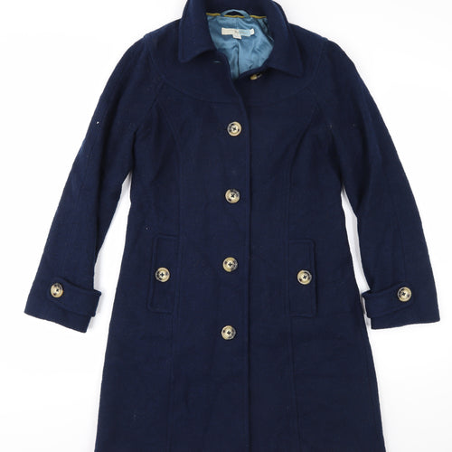 Boden Women's Blue Wool Overcoat Size 12