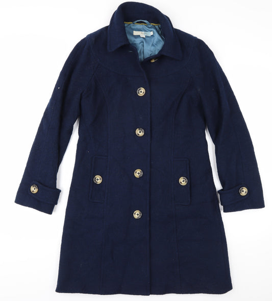 Boden Women's Blue Wool Overcoat Size 12