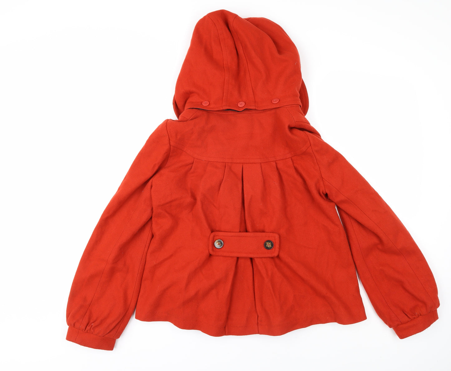 Topshop Women's Red Pea Coat Size 8 Hooded