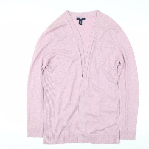 Gap Women’s Pink Cardigan, Size M, V-Neck Open-Knit