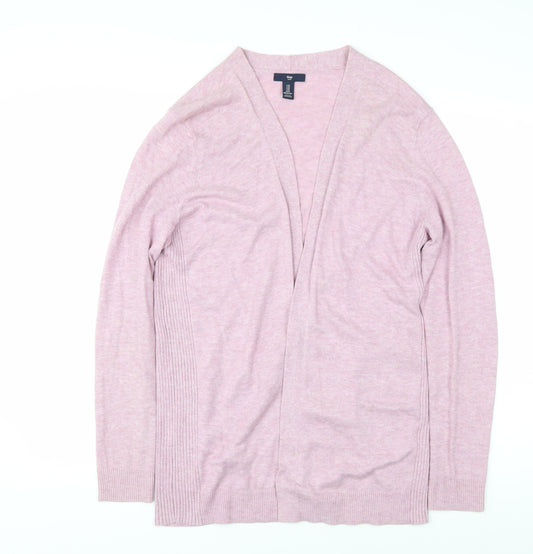 Gap Women’s Pink Cardigan, Size M, V-Neck Open-Knit