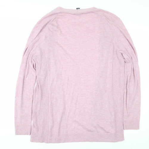 Gap Women’s Pink Cardigan, Size M, V-Neck Open-Knit