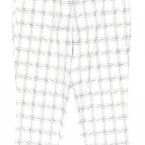 Eliane Rose Women's White Check Straight Trousers Size 12