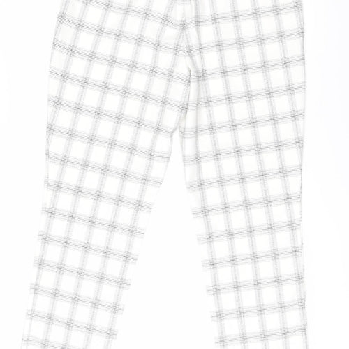 Eliane Rose Women's White Check Straight Trousers Size 12