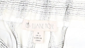 Eliane Rose Women's White Check Straight Trousers Size 12