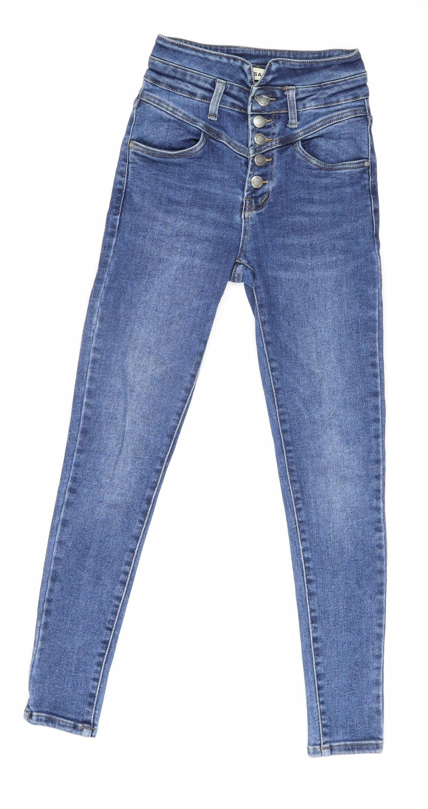 M. SARA Women's Blue XS Skinny High-Rise Jeans