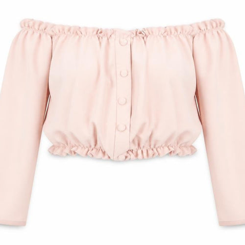 New Look Women’s Pink Off Shoulder Cropped Blouse - Size 10