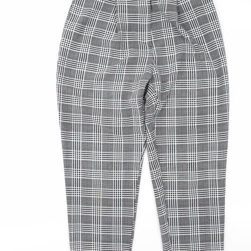 H&M Women's Multicoloured Tapered Plaid Trousers S