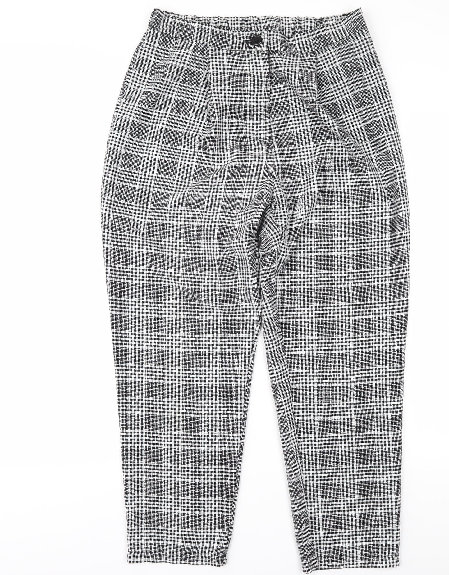 H&M Women's Multicoloured Tapered Plaid Trousers S