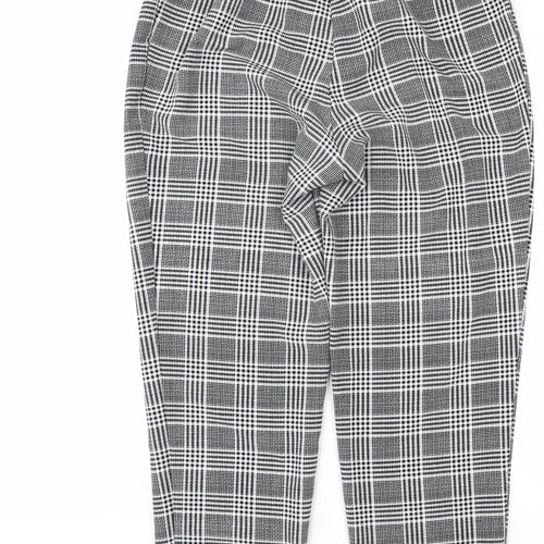 H&M Women's Multicoloured Tapered Plaid Trousers S