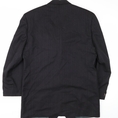 Pierre Cardin Men's Black Striped Wool Blazer Size 40R
