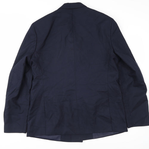 Zara Men's Blue Double-Breasted Blazer 44