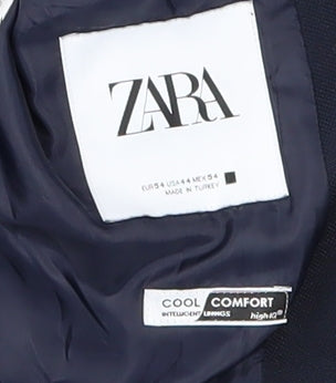 Zara Men's Blue Double-Breasted Blazer 44