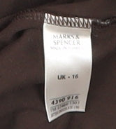 Marks and Spencer Women's Brown V-Neck Top, Size 16