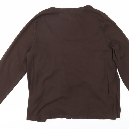 Marks and Spencer Women's Brown V-Neck Top, Size 16