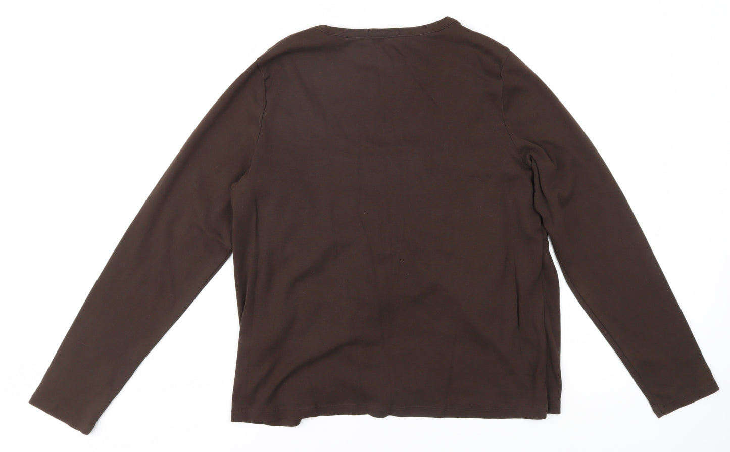 Marks and Spencer Women's Brown V-Neck Top, Size 16