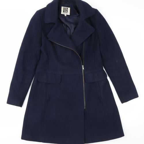 Debenhams Petite Blue Coat, Women's Size 8, Long Sleeve, Zip