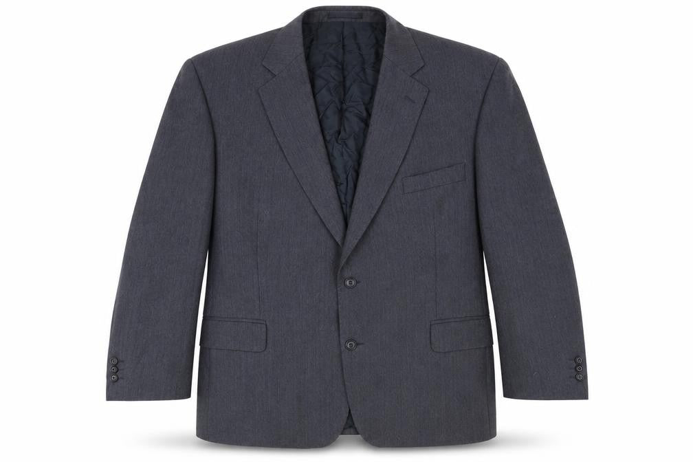 Front view of Magee Men's Grey Blazer, size 46, Regular Fit