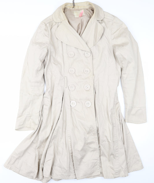 Lipsy Women's Beige Trench Coat, Size 10, Elegant Casual