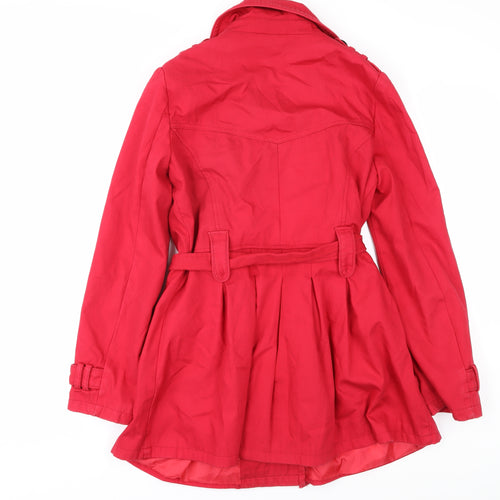 New Look Women's Red Trench Coat Size 12