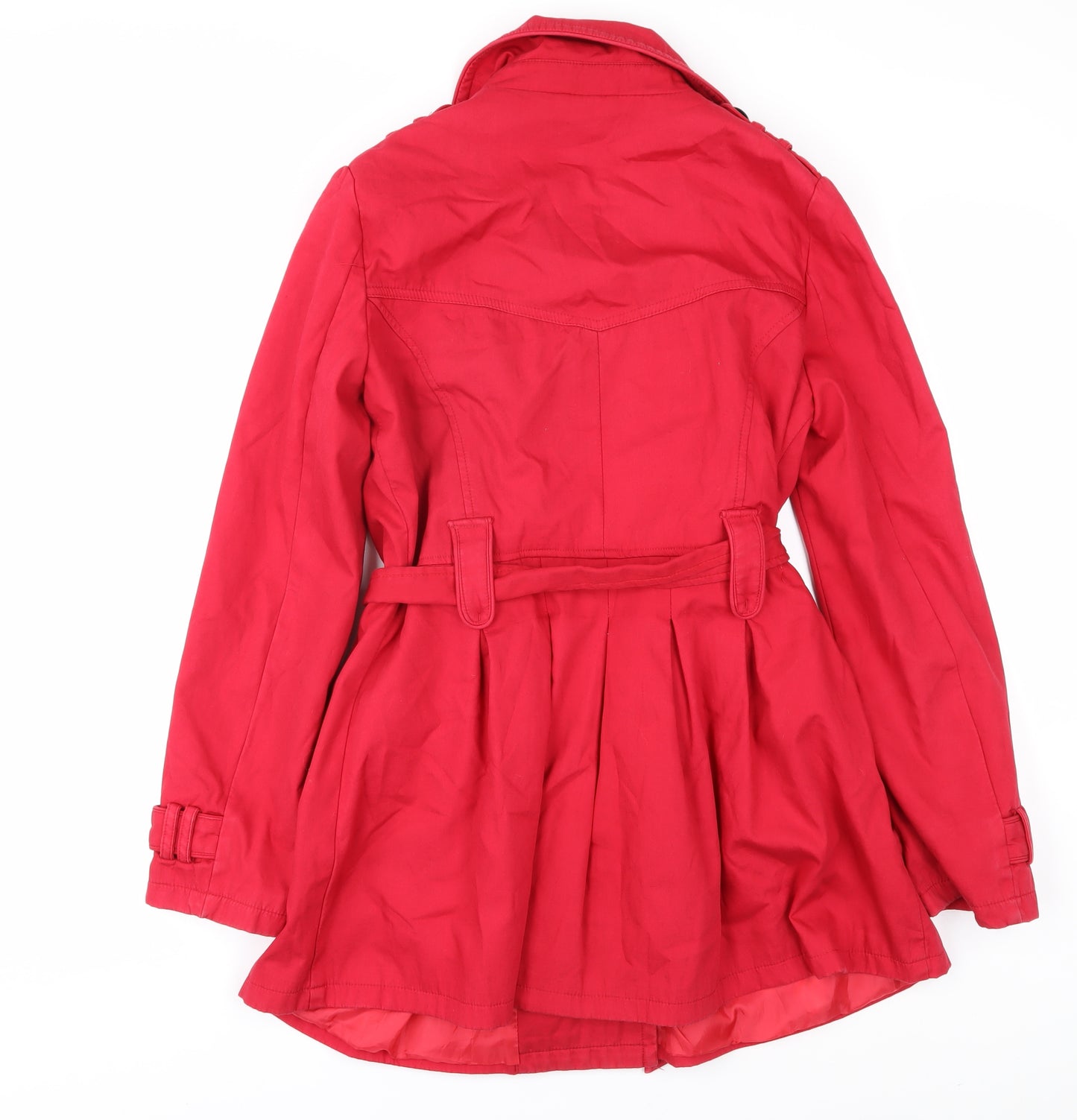 New Look Women's Red Trench Coat Size 12