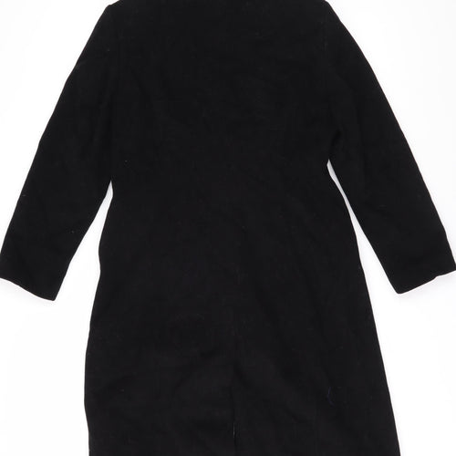 Minuet Women's Black Wool Long Overcoat Size 10