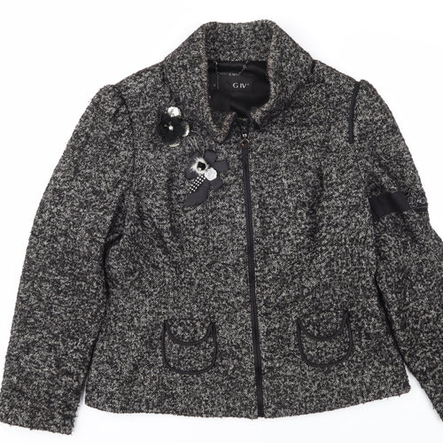 GIVe Women's Black Wool Biker Jacket - Size 5