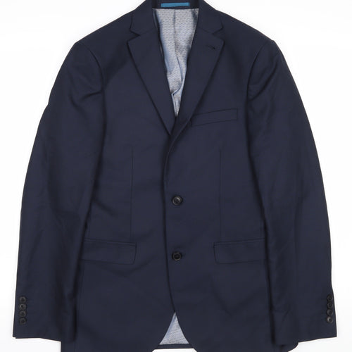 Next Men's Blue Single-Breasted Blazer, Size 36R