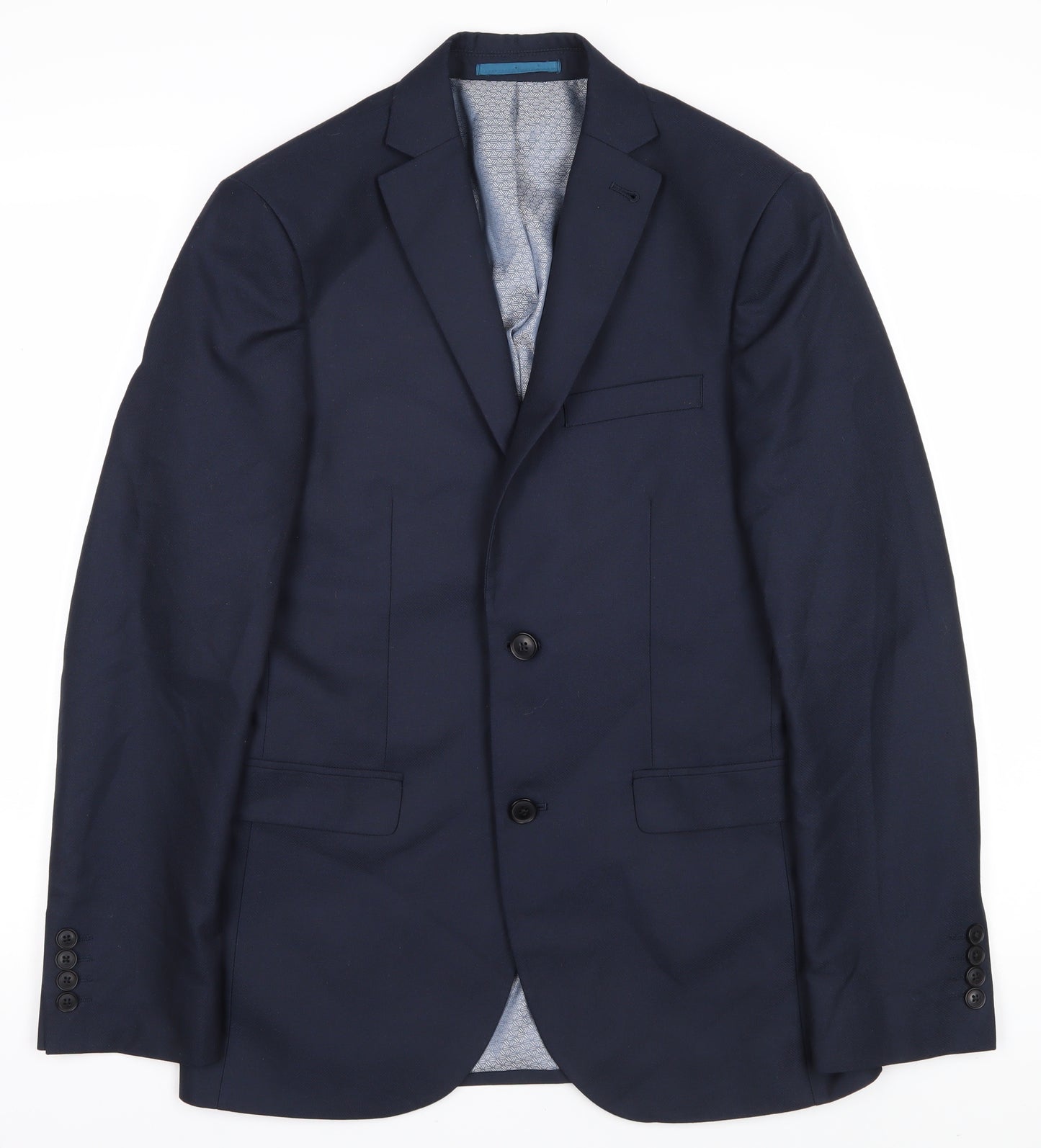 Next Men's Blue Single-Breasted Blazer, Size 36R