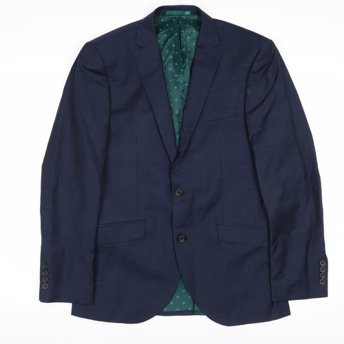 Next Men's Blue Slim Fit Wool Blazer 36S