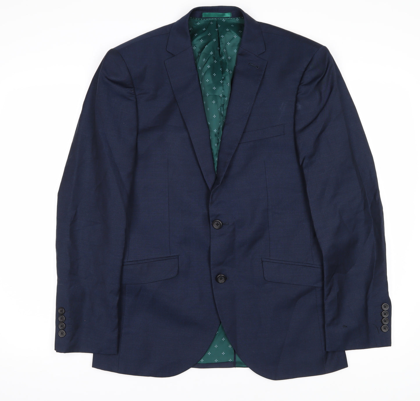 Next Men's Blue Slim Fit Wool Blazer 36S