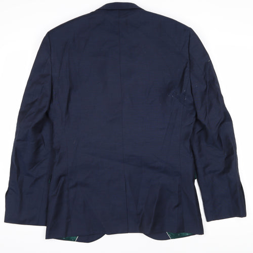 Next Men's Blue Slim Fit Wool Blazer 36S