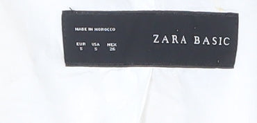 Zara Basic Beige Linen Blazer, Unisex, Size S, Casual