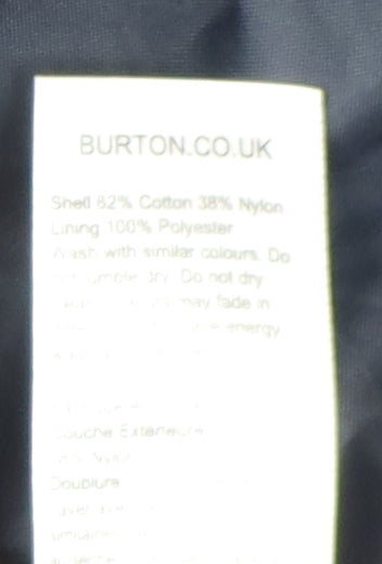 Burton Mens Black Parka Jacket M Hooded Casual