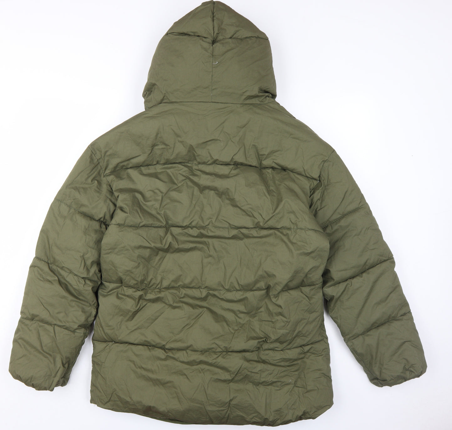 Bershka Women's Green Puffer Jacket Size L