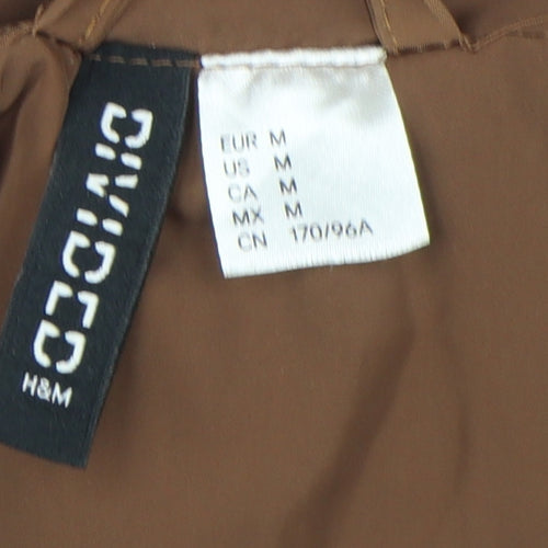 H&M Brown Unisex Waistcoat M Polyester Puffer