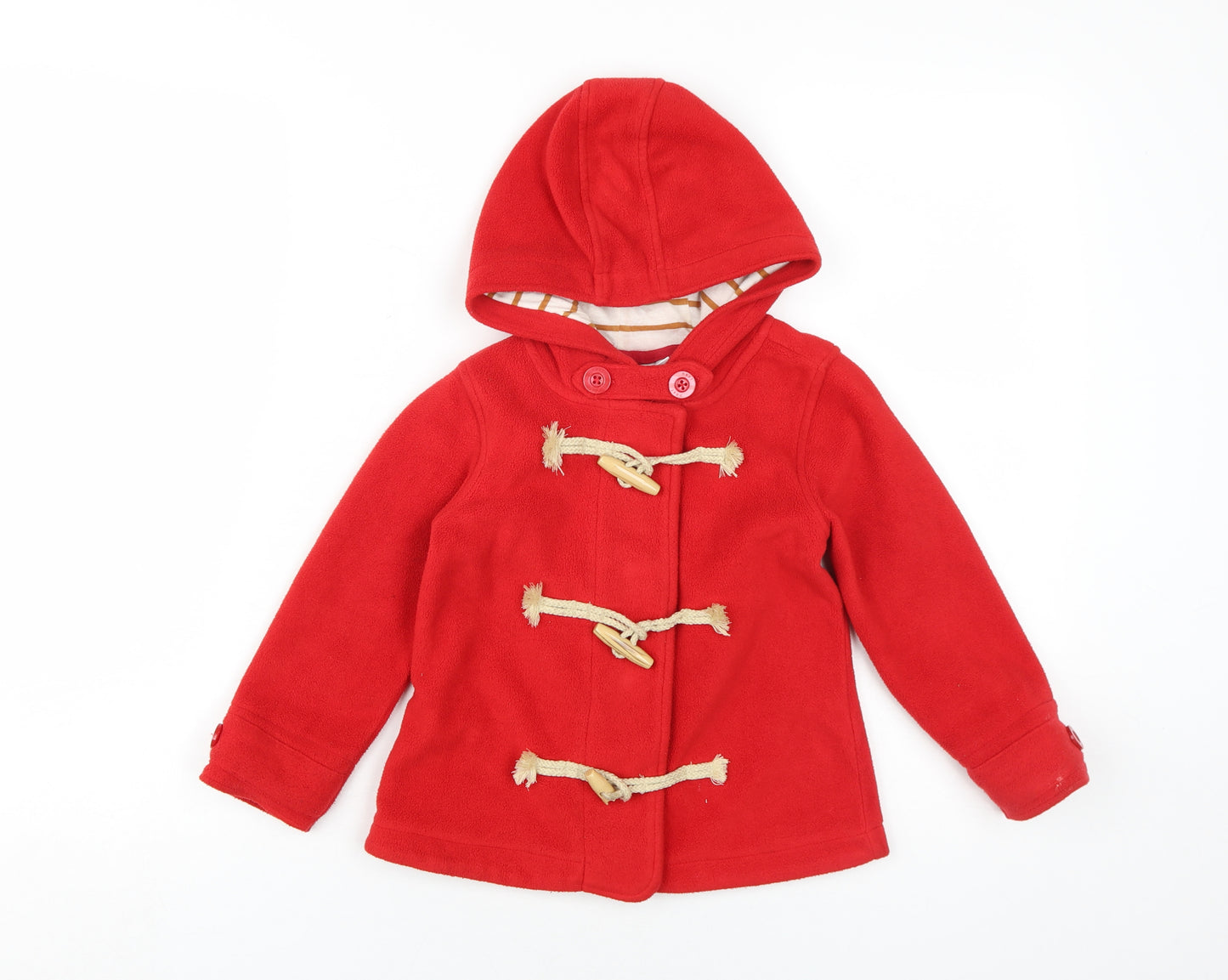 Next Girls Red Duffle Coat, 4-5 Years, Hooded, Lined
