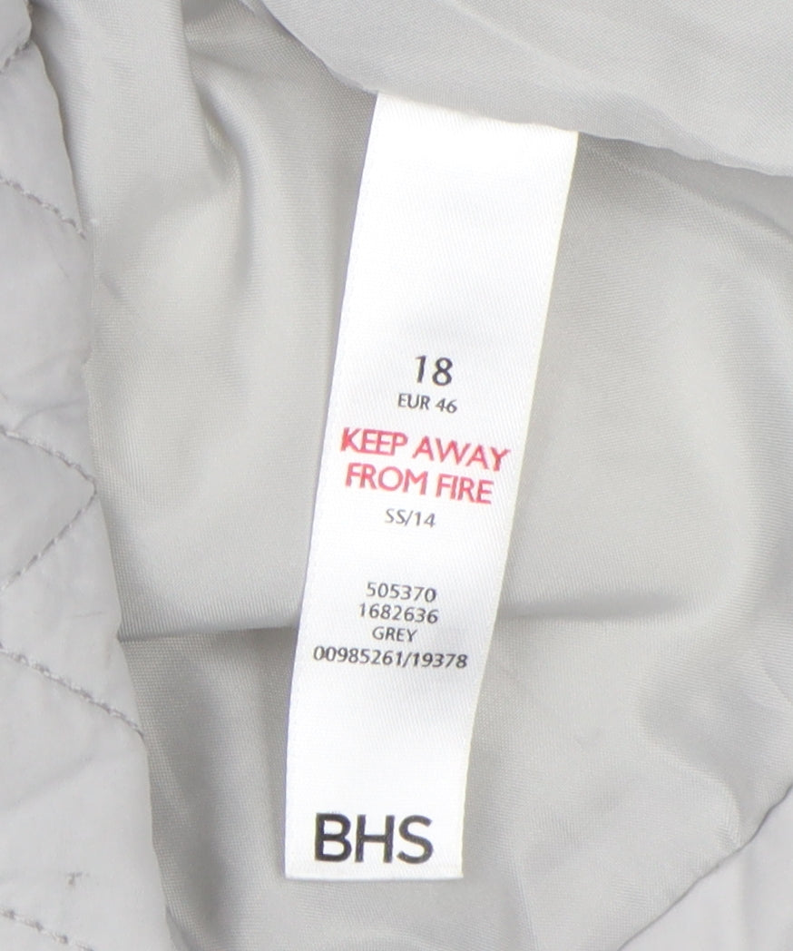 BHS Women’s Grey Quilted Jacket Size 18