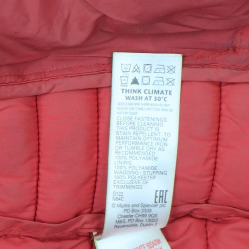 Marks and Spencer Boys Red Puffer Jacket 13-14 Years