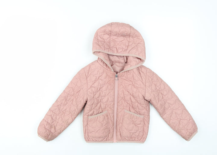Marks and Spencer Girls Pink Quilted Puffer Jacket 4-5 Years